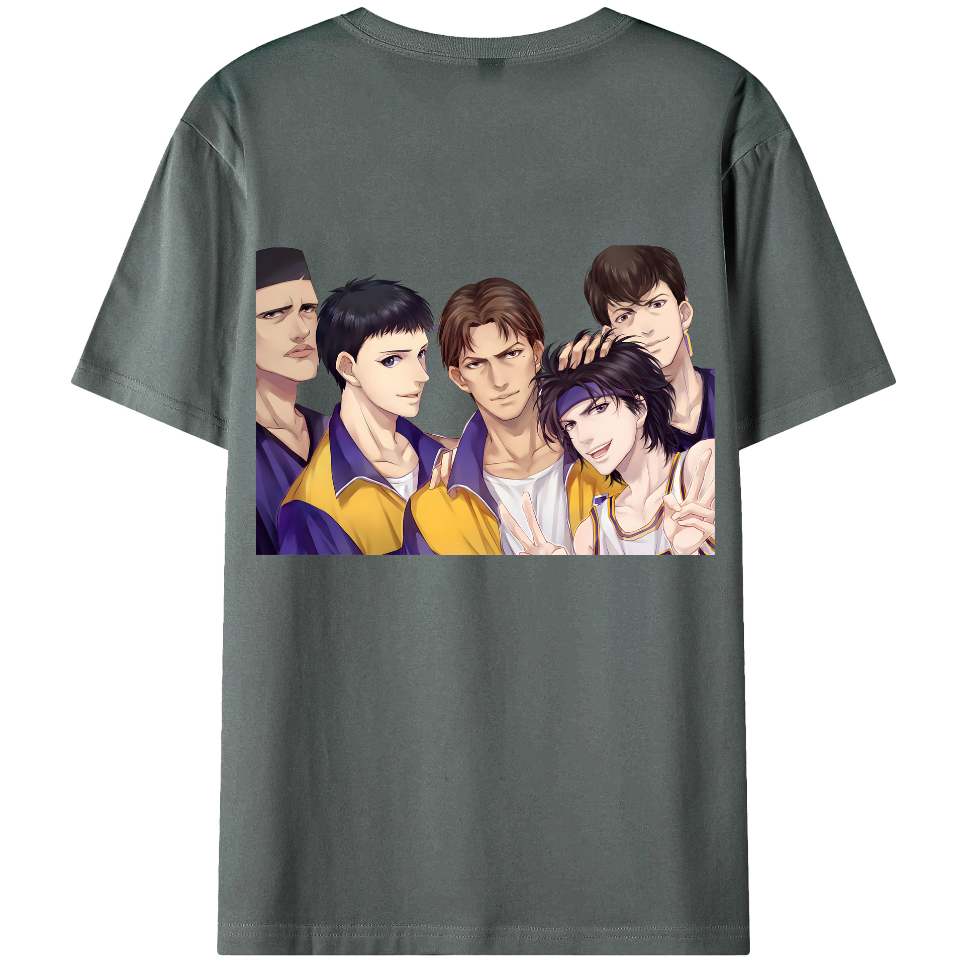 （画像用） SLAM DUNK／スラムダンク 綿100％ メンズ半袖Tシャツ（バックプリント） 通気性